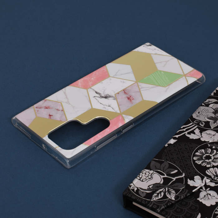 Husa Samsung Galaxy S22 Ultra, Techsuit Marble Series, Purple Hex [5]