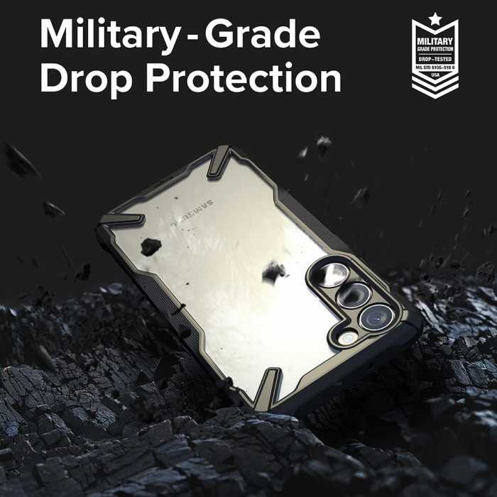 Husa Samsung Galaxy S23 Plus, Ringke Fusion X, Camo Black [4]