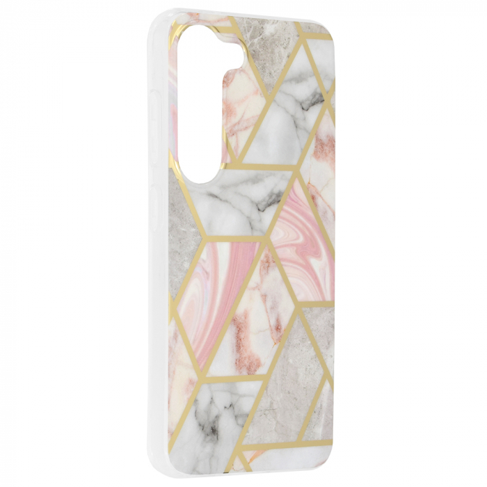 Husa Samsung Galaxy S23, Techsuit Marble Series, Pink Hex [2]