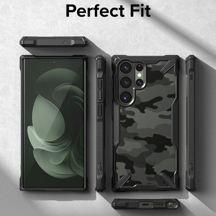 Husa Samsung Galaxy S23 Ultra, Ringke Fusion X, Camo Black [2]