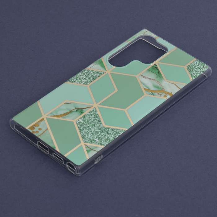 Husa Samsung Galaxy S23 Ultra, Techsuit Marble Series, Green Hex [3]