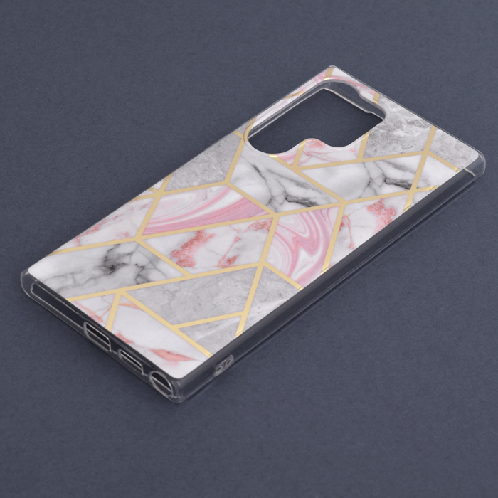 Husa Samsung Galaxy S23 Ultra, Techsuit Marble Series, Pink Hex [5]