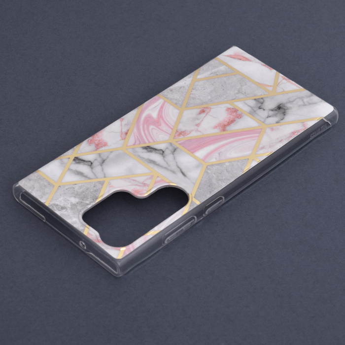 Husa Samsung Galaxy S23 Ultra, Techsuit Marble Series, Pink Hex [6]