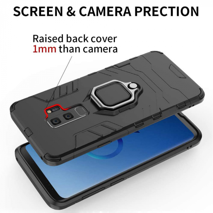 Husa Samsung Galaxy S9 Plus, Techsuit Shield Ring, Negru [7]