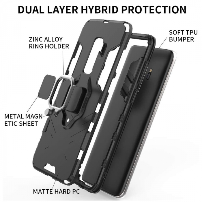 Husa Samsung Galaxy S9 Plus, Techsuit Shield Ring, Negru [5]