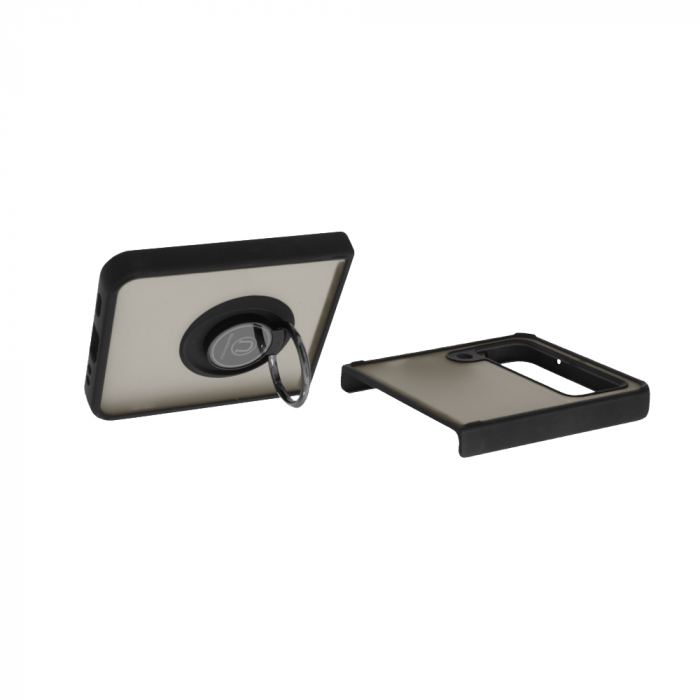 Husa Samsung Galaxy Z Flip3 5G cu inel suport stand magnetic, Negru [7]