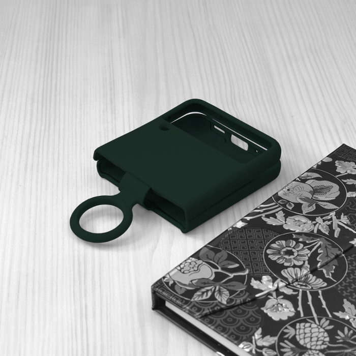 Husa Samsung Galaxy Z Flip3 5G, Soft Edge Silicone, Dark Green [4]