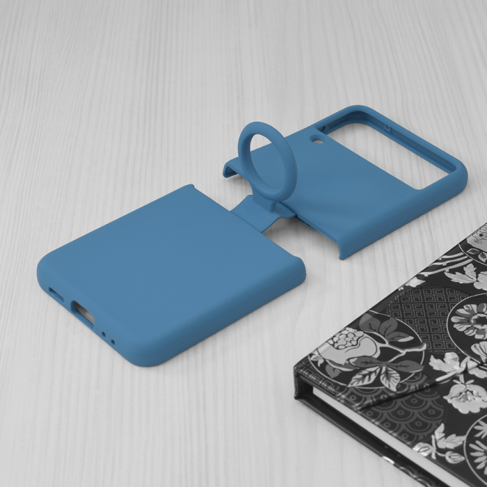 Husa Samsung Galaxy Z Flip3 5G, Soft Edge Silicone, Denim Blue [3]