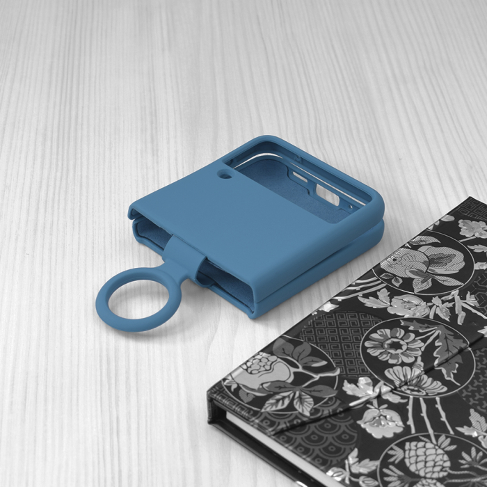 Husa Samsung Galaxy Z Flip3 5G, Soft Edge Silicone, Denim Blue [4]