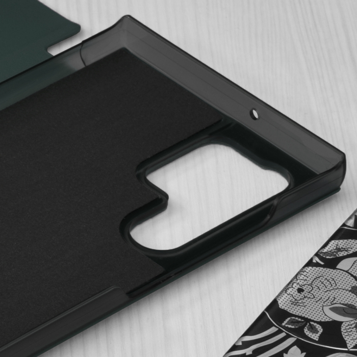 Husa tip carte Samsung Galaxy S22 Ultra, eFold Book View, Dark Green [3]