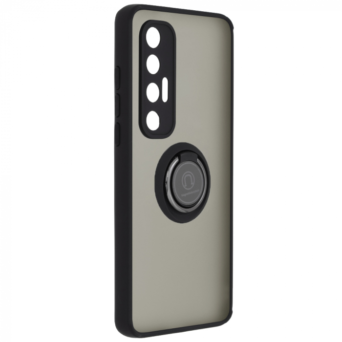 Husa Xiaomi Mi 10S cu inel suport stand magnetic, Negru [2]
