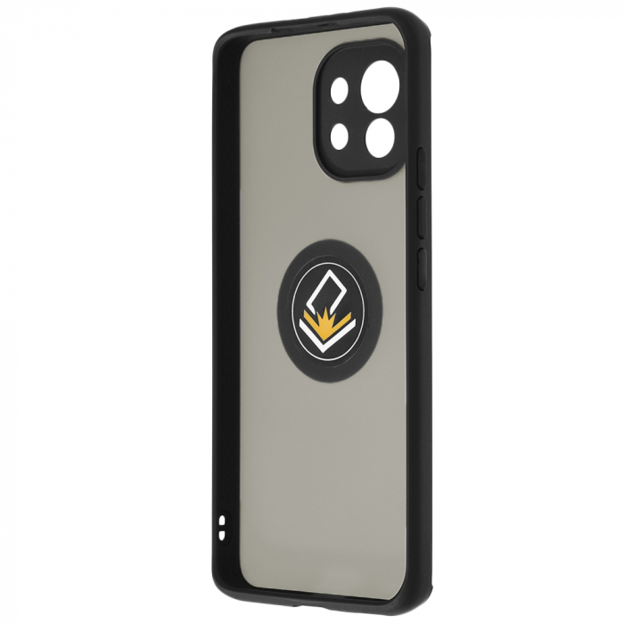 Husa Xiaomi Mi 11 cu inel suport stand magnetic, Negru [5]