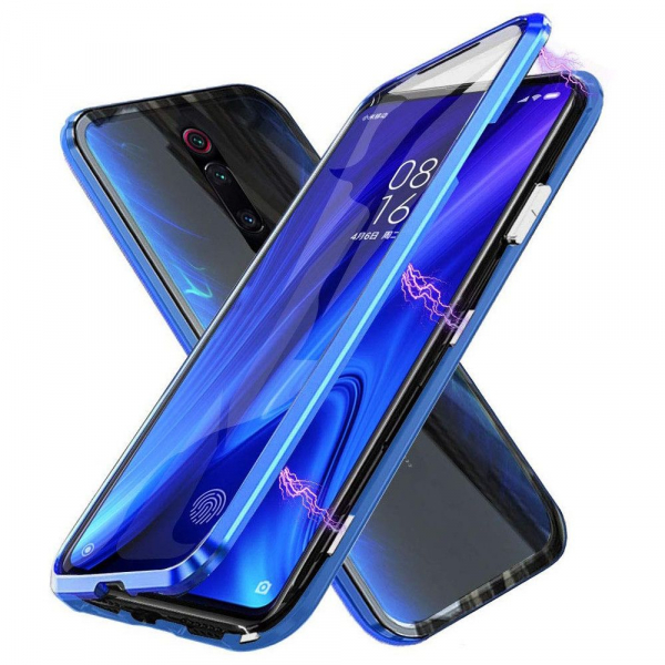 Husa Xiaomi Mi 9T Pro Magnetic Glass 360 (sticla fata + spate), Albastru [1]