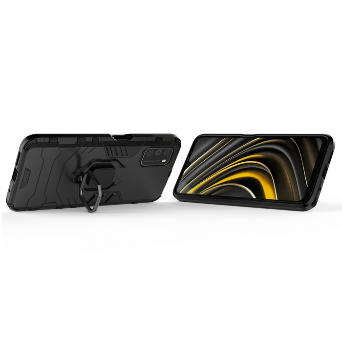 Husa Xiaomi Poco M3, Techsuit Shield Ring, Negru [11]