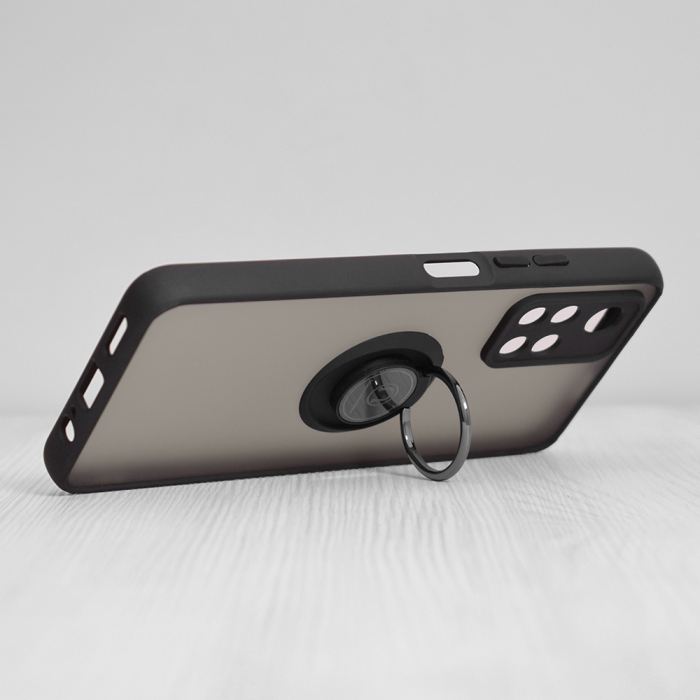 Husa Xiaomi Poco M4 Pro 5G cu inel suport stand magnetic, Negru [3]