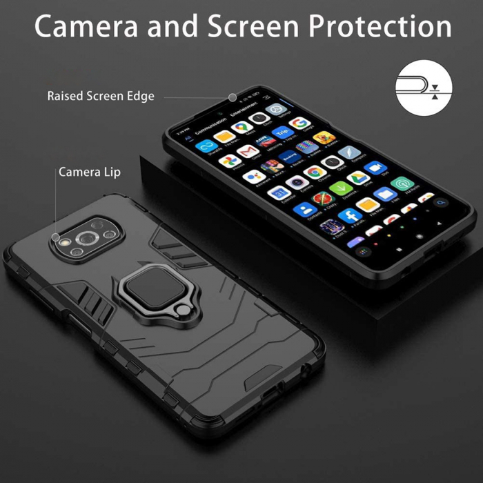 Husa Xiaomi Poco X3 NFC, Techsuit Shield Ring, Negru [10]
