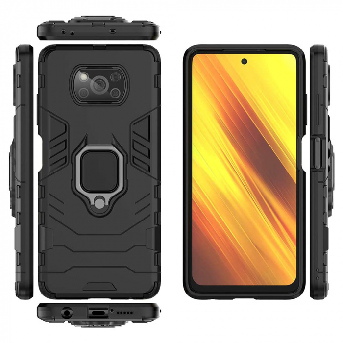 Husa Xiaomi Poco X3 NFC, Techsuit Shield Ring, Negru [5]