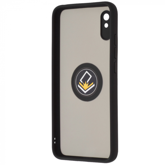 Husa Xiaomi Redmi 9A cu inel suport stand magnetic, Negru [4]