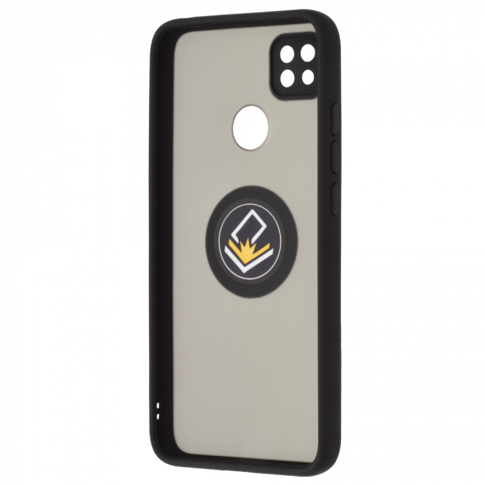 Husa Xiaomi Redmi 9C cu inel suport stand magnetic, Negru [4]