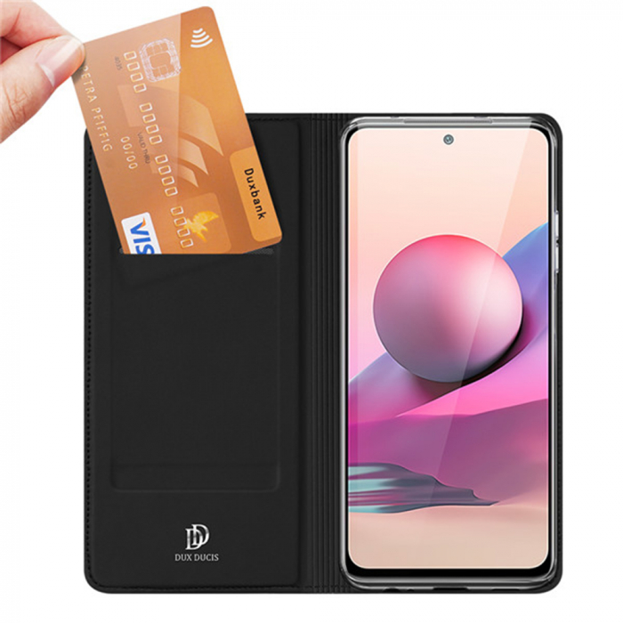 Husa Xiaomi Redmi Note 10 / 10S, Dux Ducis Skin Pro Flip Book, Negru [4]