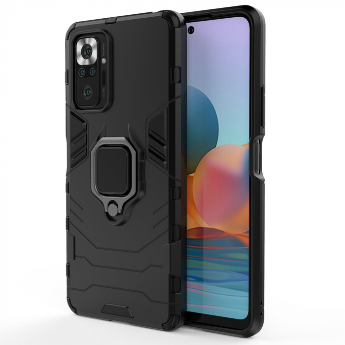 Husa Xiaomi Redmi Note 10 Pro, Techsuit Shield Ring, Negru [2]
