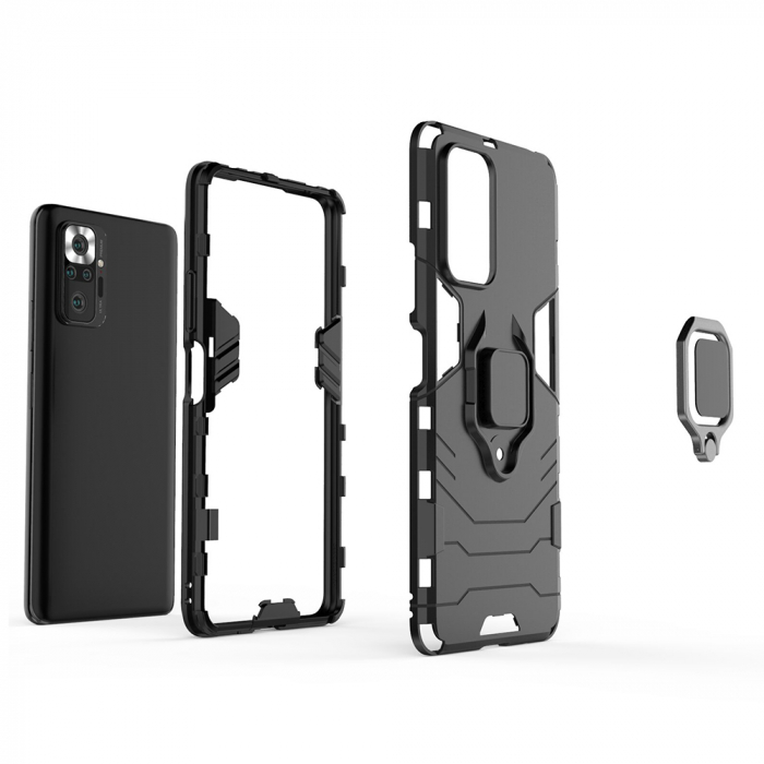 Husa Xiaomi Redmi Note 10 Pro, Techsuit Shield Ring, Negru [7]