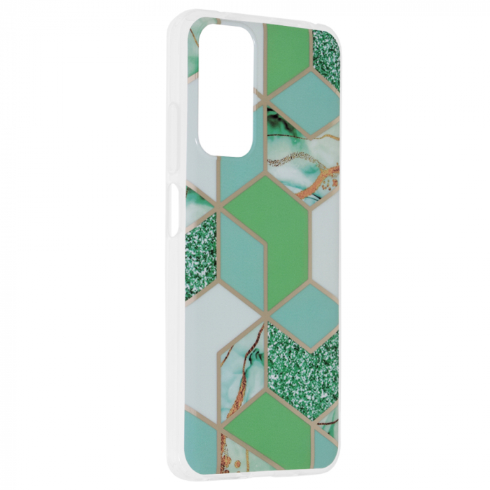 Husa Xiaomi Redmi Note 11 / 11S, Techsuit Marble Series, Green Hex [2]