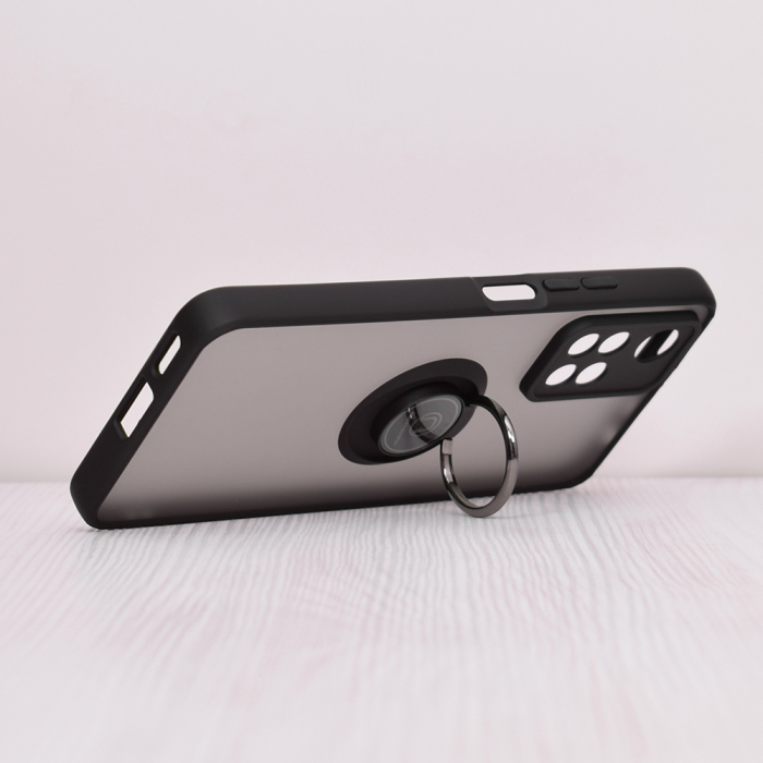 Husa Xiaomi Redmi Note 11 Pro+ 5G cu inel suport stand magnetic, Negru [5]