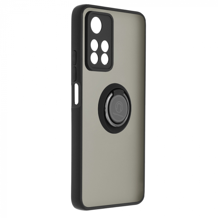 Husa Xiaomi Redmi Note 11 Pro+ 5G cu inel suport stand magnetic, Negru [2]