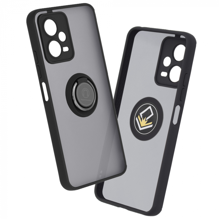 Husa Xiaomi Redmi Note 12 5G cu inel suport stand magnetic, Negru [1]