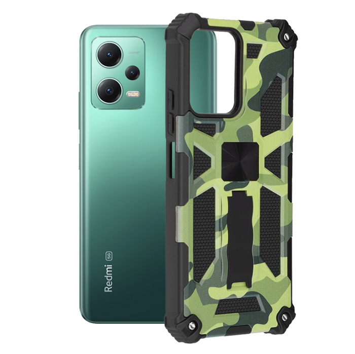 Husa Xiaomi Redmi Note 12 5G, Techsuit Blazor, Camo Lime [1]