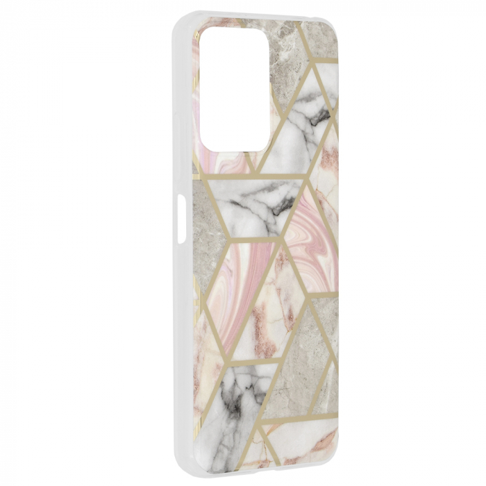 Husa Xiaomi Redmi Note 12 5G, Techsuit Marble Series, Pink Hex [2]