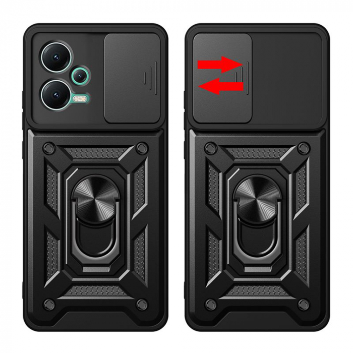 Husa Xiaomi Redmi Note 12 Pro+ cu protectie camera Techsuit CamShield Series, Negru [3]