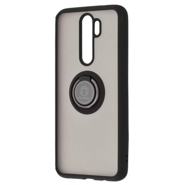 Husa Xiaomi Redmi Note 8 Pro cu inel suport stand magnetic, Negru [3]
