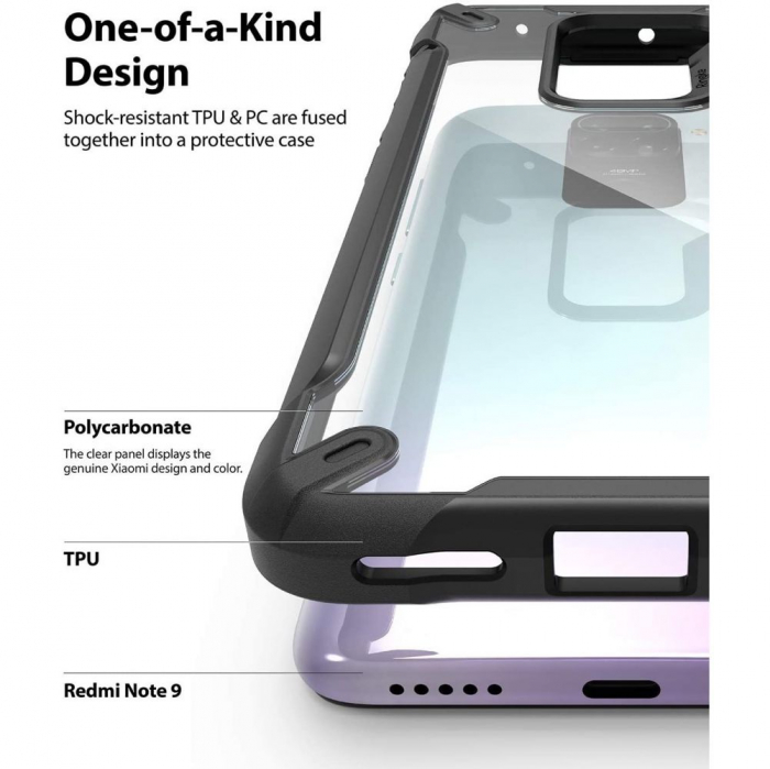 Husa Xiaomi Redmi Note 9, Ringke Fusion X, Negru [5]