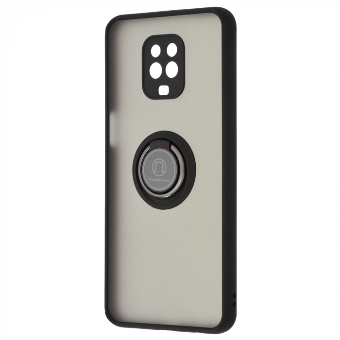 Husa Xiaomi Redmi Note 9S / Note 9 Pro cu inel suport stand magnetic, Negru [3]