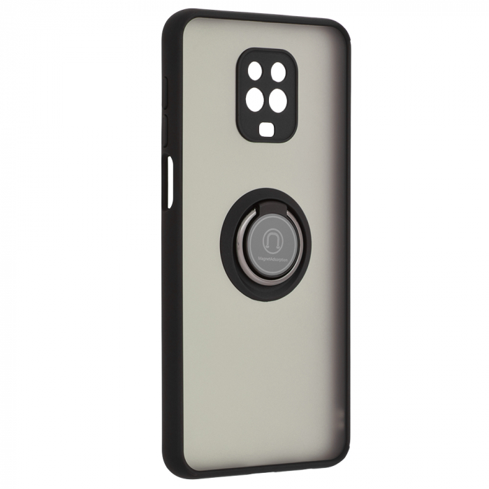 Husa Xiaomi Redmi Note 9S / Note 9 Pro cu inel suport stand magnetic, Negru [5]