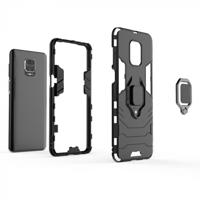 Husa Xiaomi Redmi Note 9S / Note 9 Pro, Techsuit Shield Ring, Negru [6]