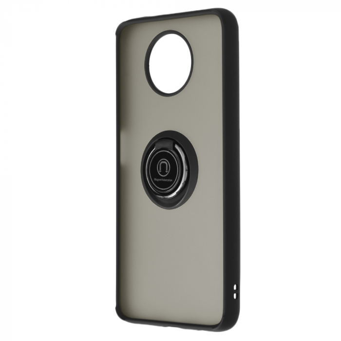 Husa Xiaomi Redmi Note 9T cu inel suport stand magnetic, Negru [3]