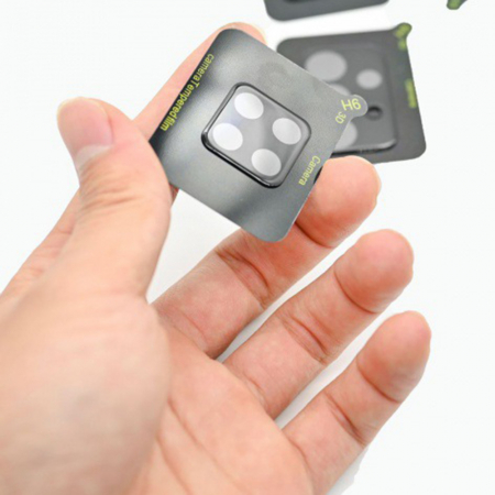 Folie sticla camera Samsung Galaxy A12, Mocolo Silk HD Pro, Negru [2]