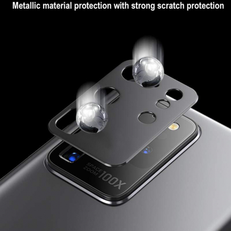 Folie sticla camera Samsung Galaxy S20 Ultra, Lito Metal Camera Glass, Negru/Transparent [3]