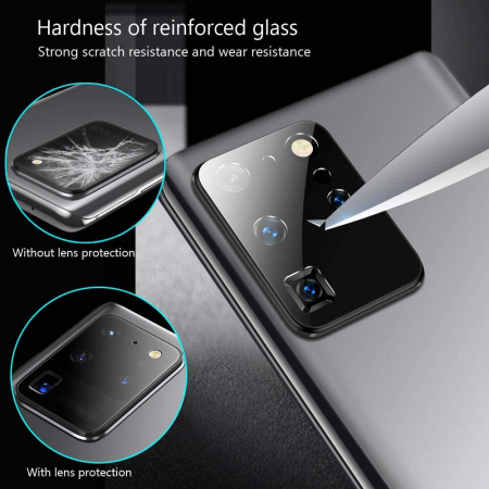 Folie sticla camera Samsung Galaxy S20 Ultra, Lito Metal Camera Glass, Negru/Transparent [2]