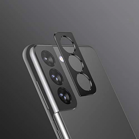 Folie sticla camera Samsung Galaxy S21, Lito Metal Camera Glass, Negru/Transparent [4]