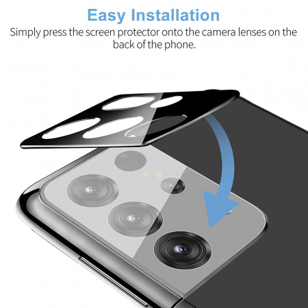 Folie sticla camera Samsung Galaxy S21 Ultra, Mocolo Silk HD Pro, Negru [4]