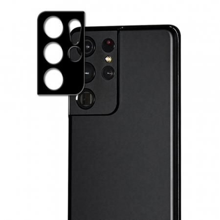 Folie sticla camera Samsung Galaxy S21 Ultra, Mocolo Silk HD Pro, Negru [2]