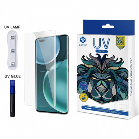 Honor - Folie sticla curbata Honor Magic 4 Pro, Lito UV Full Glue, Transparenta