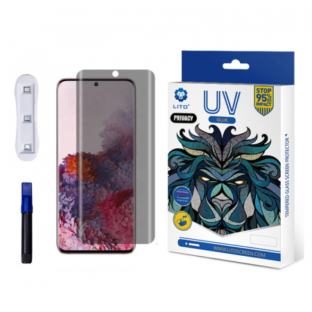 Galaxy S20 Ultra - Folie sticla curbata Samsung Galaxy S20 Ultra, Lito UV Full Glue, Privacy
