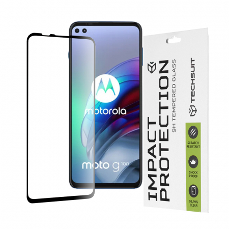 Motorola - Folie sticla Full Glue 111D pentru Motorola Moto G100, Negru