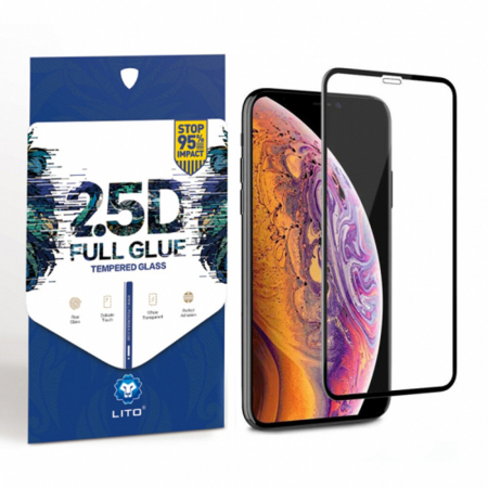 Huawei P40 Lite 5G - Folie sticla Huawei P40 Lite 5G, Lito Full Glue Full Screen, Negru