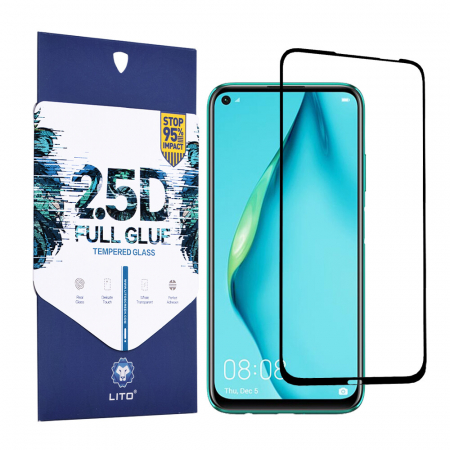 Huawei - Folie sticla Huawei P40 Lite, Lito Full Glue Full Screen, Negru